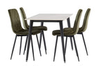 Green Velvet Dining Chair Curved Diamond Stitched Back - Home Furniture Interiors