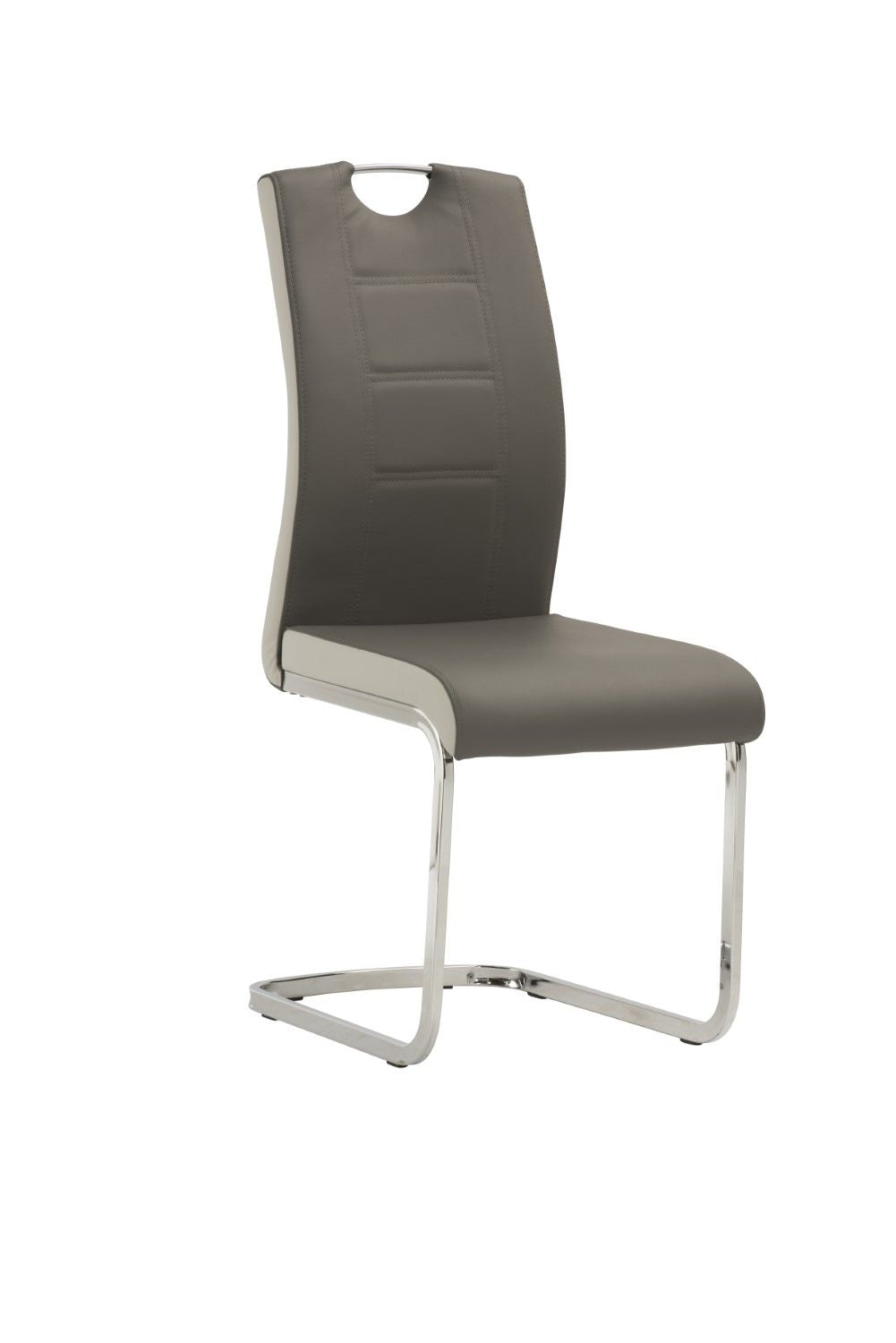 Grey and Light Grey Dual Tone Leather Effect Dining Chair