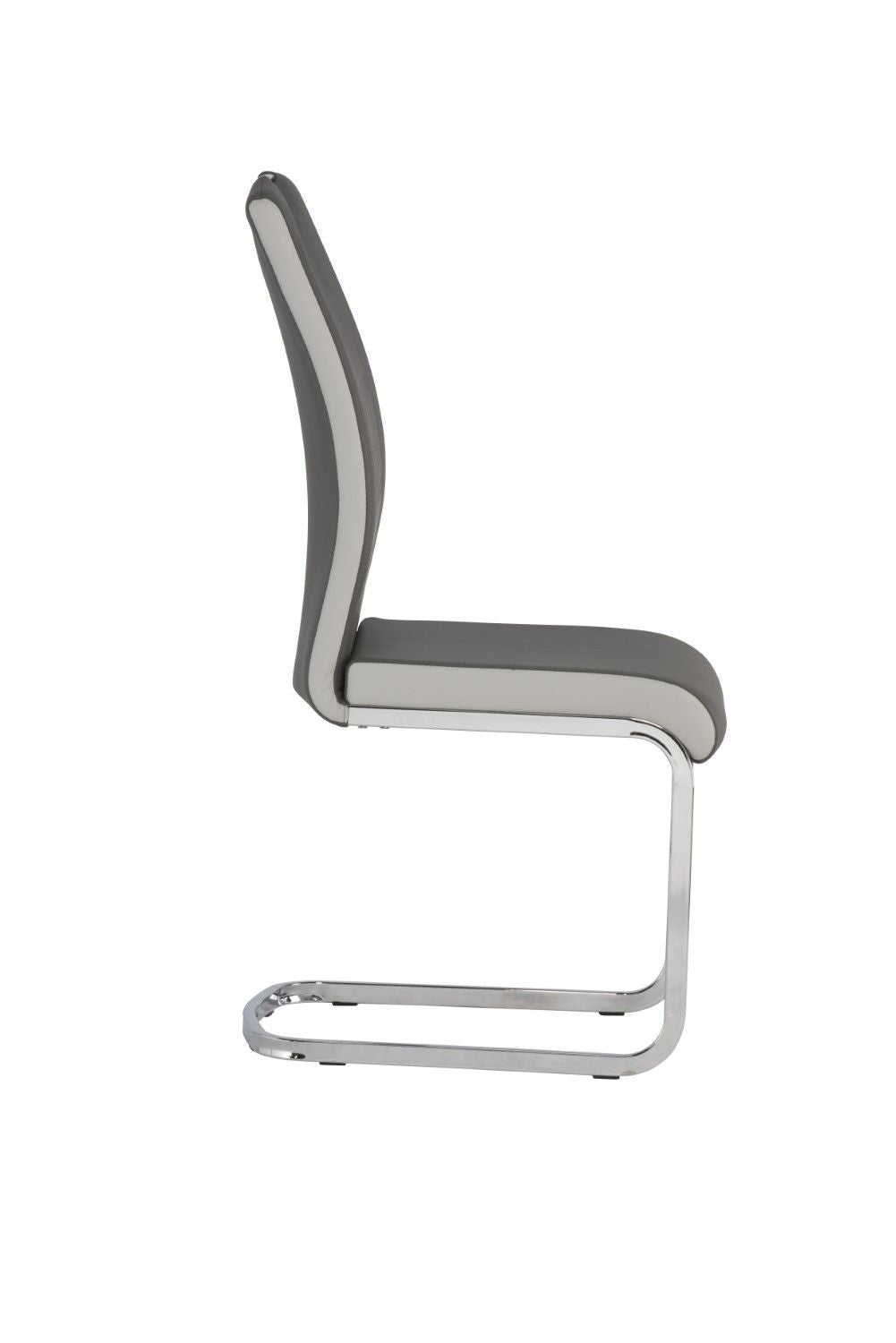 Grey and Light Grey Dual Tone Leather Effect Dining Chair - Home Furniture Interiors