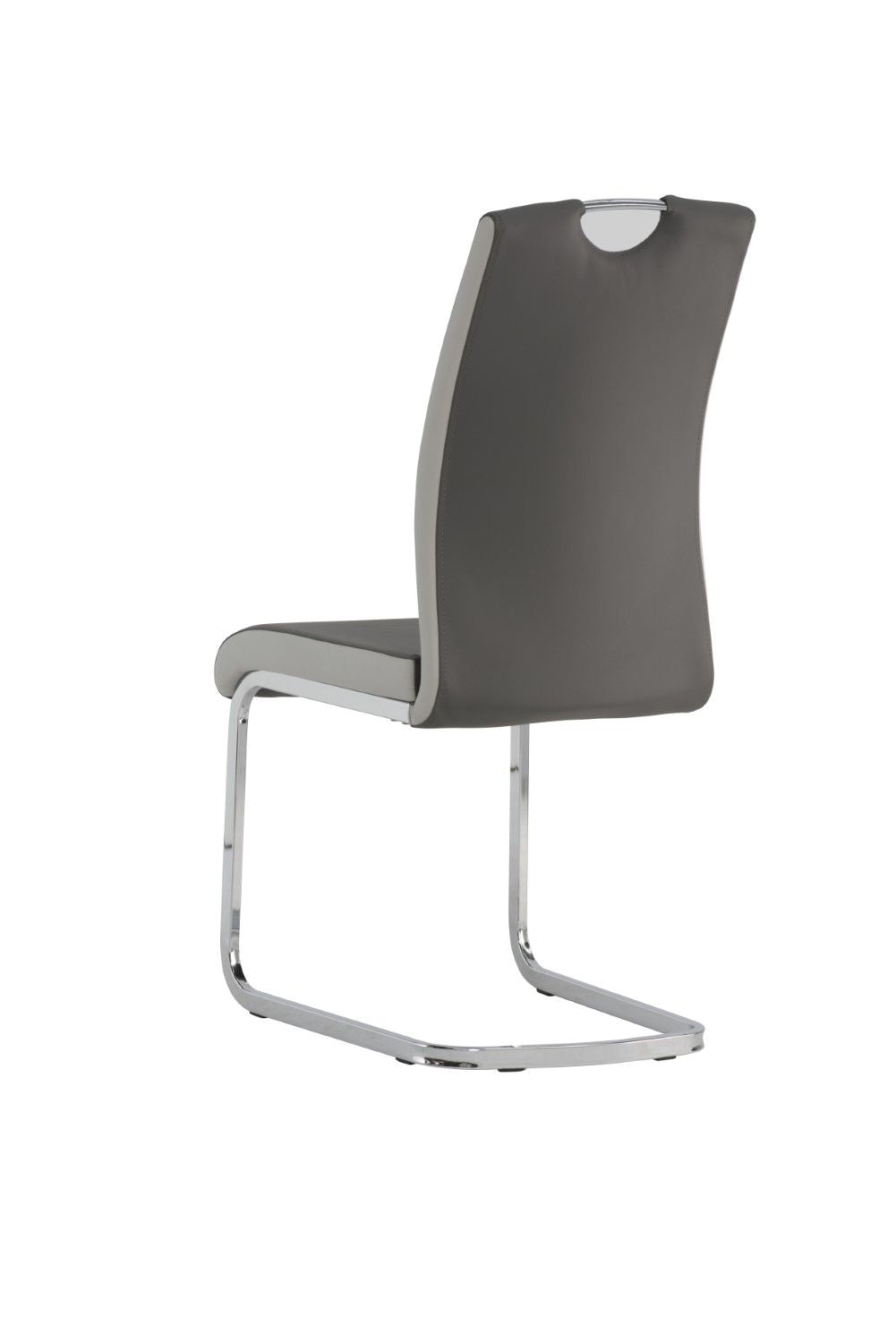 Grey and Light Grey Dual Tone Leather Effect Dining Chair - Home Furniture Interiors