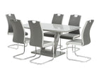 Grey and Light Grey Dual Tone Leather Effect Dining Chair - Home Furniture Interiors