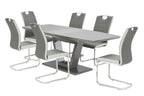 Grey and Light Grey Dual Tone Leather Effect Dining Chair - Home Furniture Interiors