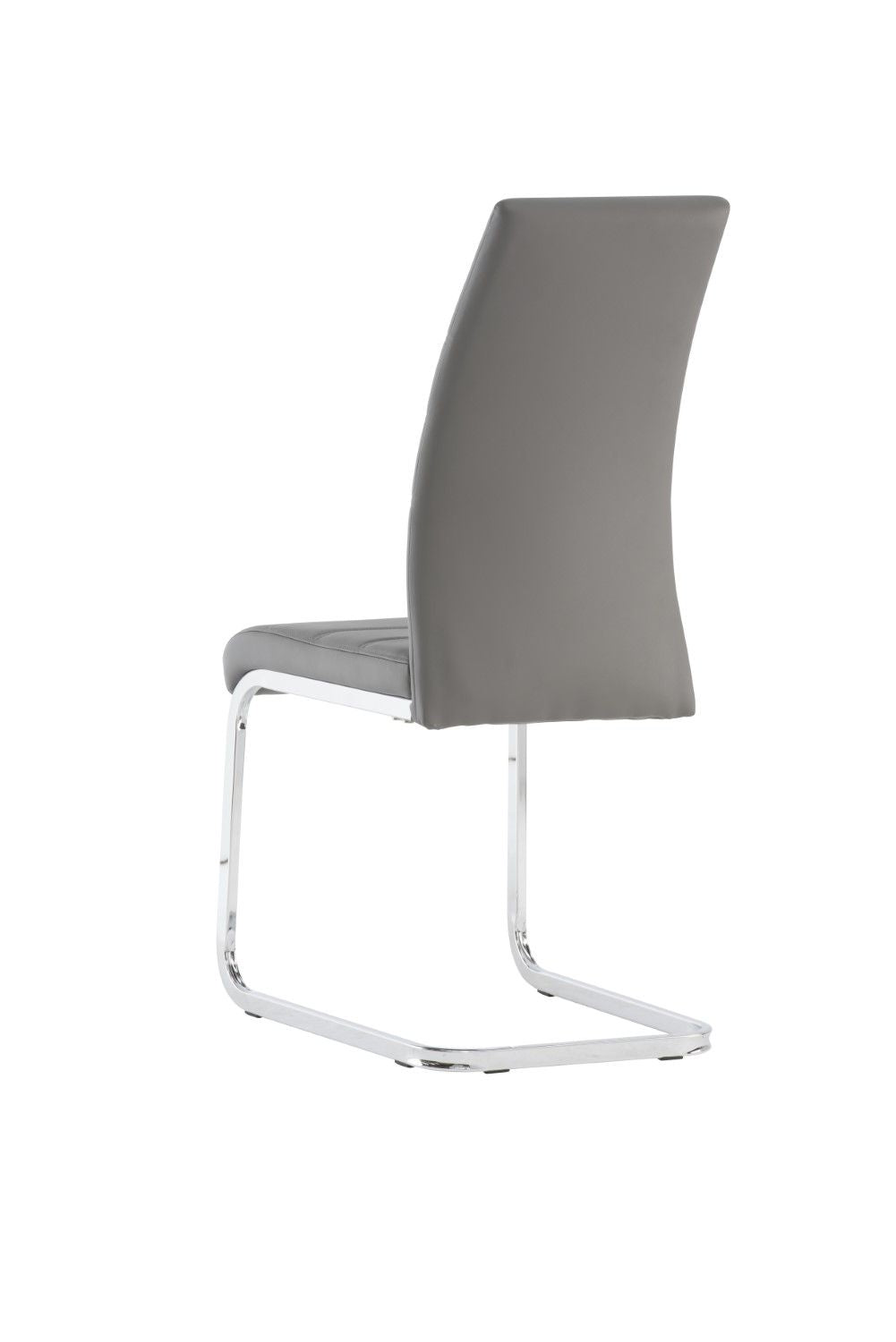 Grey Leather Effect Horizontal Stitched Dining Chair - Home Furniture Interiors