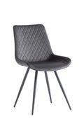 Grey Velvet Curved Back Dining Chair Metal Legs