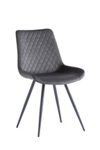 Grey Velvet Curved Back Dining Chair Metal Legs