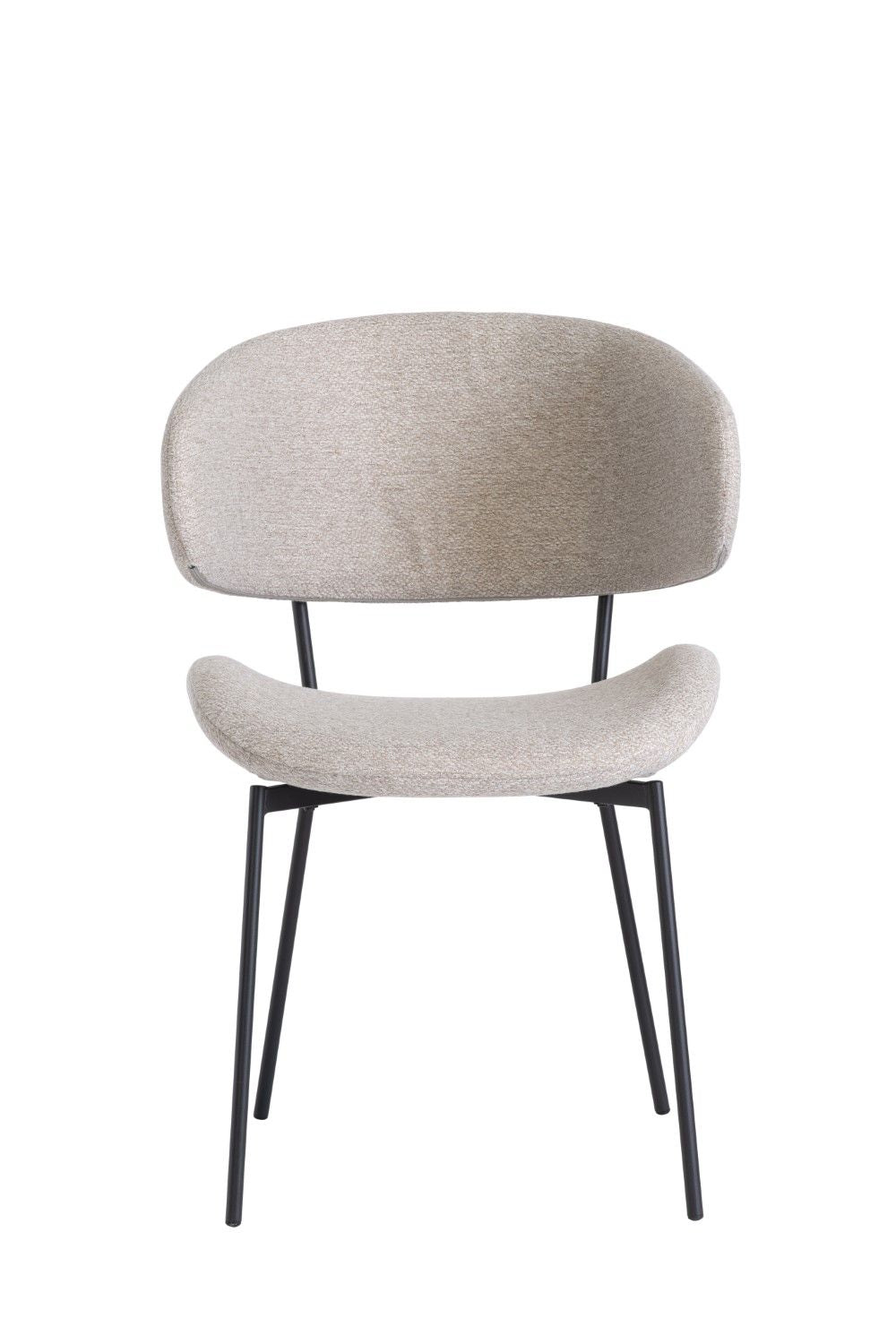 Linen Textured Fabric Curved Back Dining Chair - Home Furniture Interiors