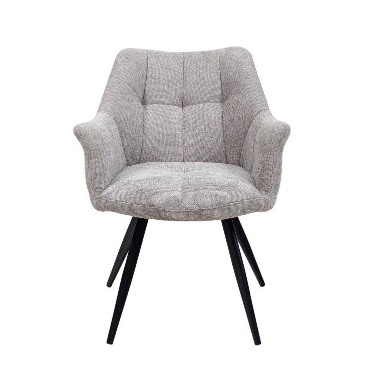 Poppy Fabric Dining Chair Light Grey - Home Furniture Interiors