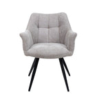 Poppy Fabric Dining Chair Light Grey - Home Furniture Interiors