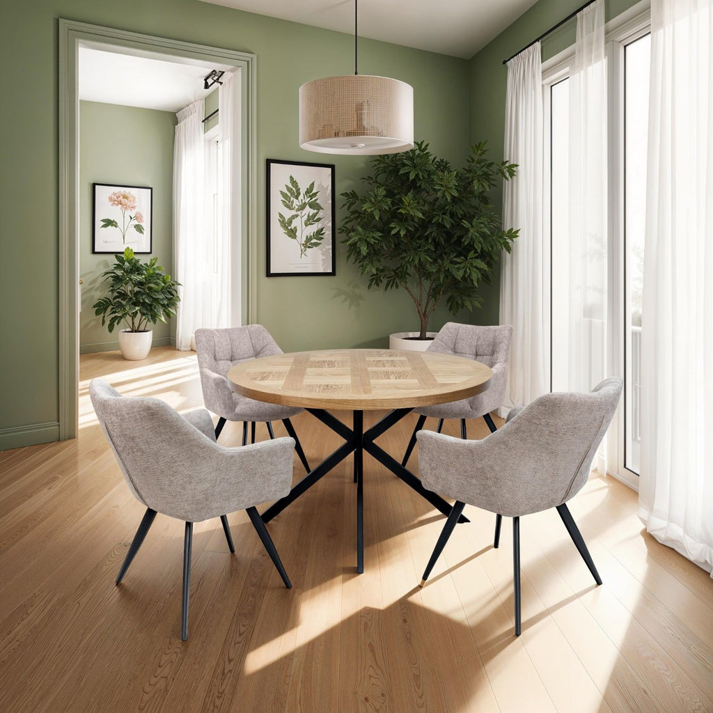 POPPY FABRIC DINING CHAIR TAUPE