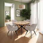 POPPY FABRIC DINING CHAIR TAUPE