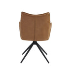 Tan Brown Leather Effect Wing Back Dining Armchair - Home Furniture Interiors