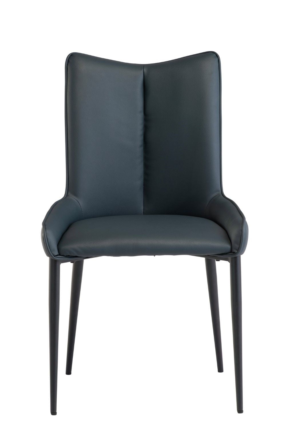 Teal Leather Effect Curved Dining Chair Metal Legs