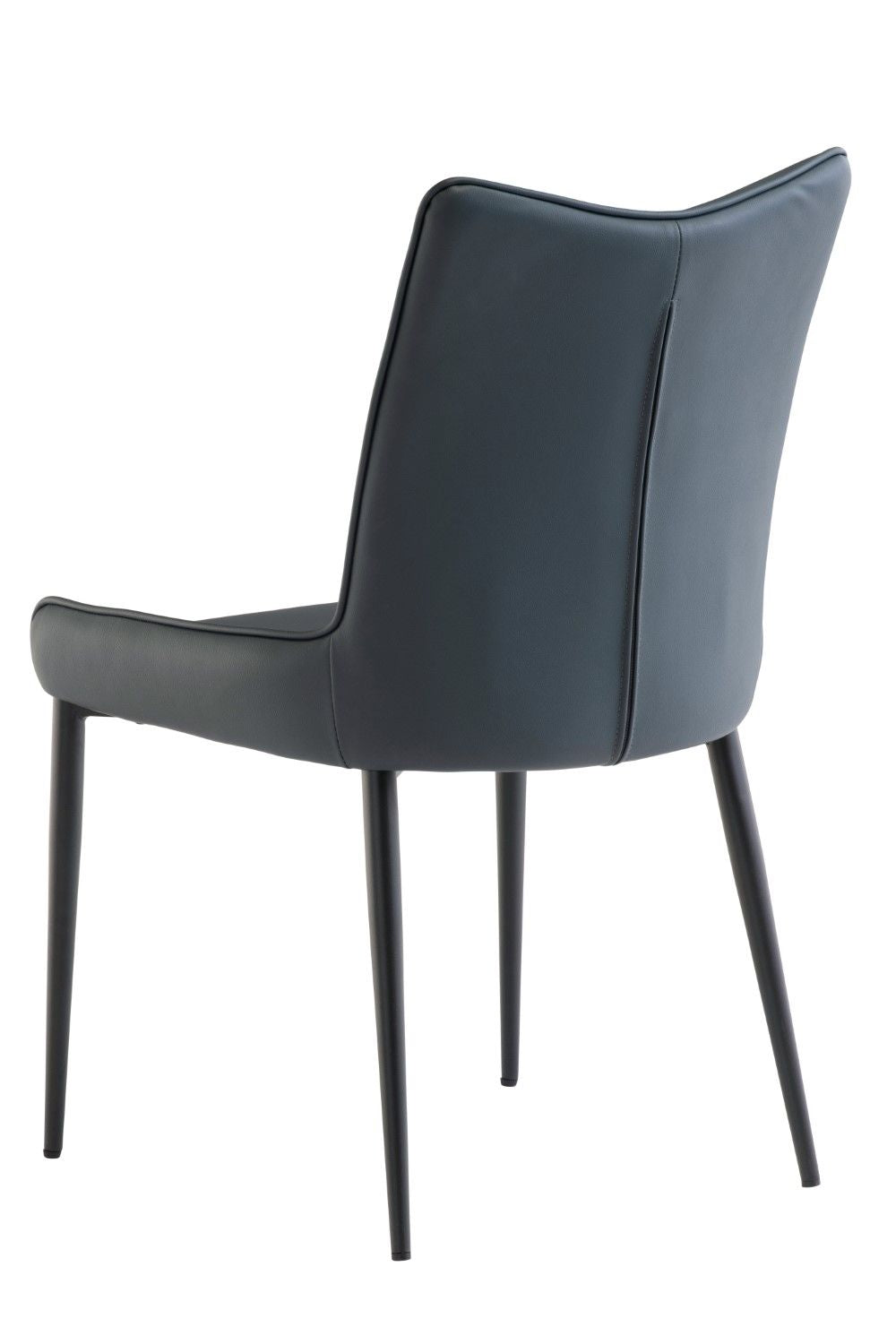 Teal Leather Effect Curved Dining Chair Metal Legs