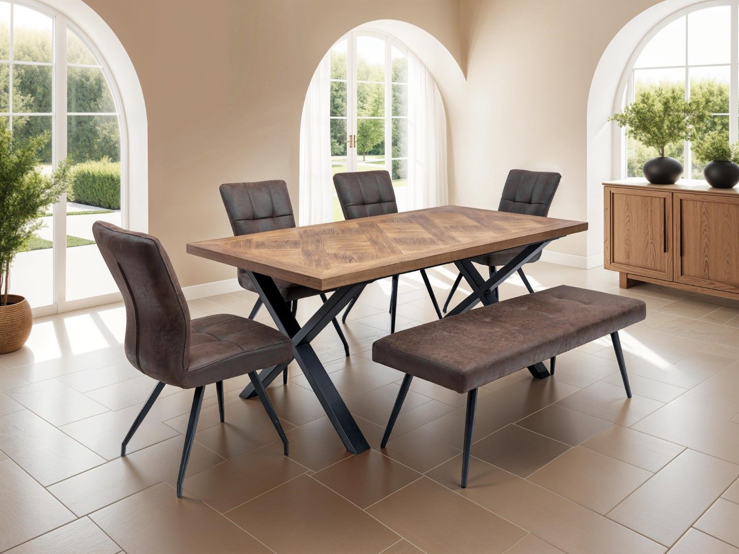 EDEN 1.8m DINING TABLE MEDIUM ELM VENEER