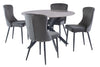 Grey Marble Effect Stone Round Dining Table Cross Legs 1.2m