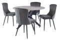 Grey Marble Effect Stone Round Dining Table Cross Legs 1.2m