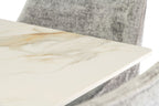 Kass Gold Sintered Stone Top Dining Table Cross Legs 1.8m - Home Furniture Interiors