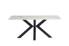 Kass Gold Sintered Stone Top Dining Table Cross Legs 1.8m - Home Furniture Interiors