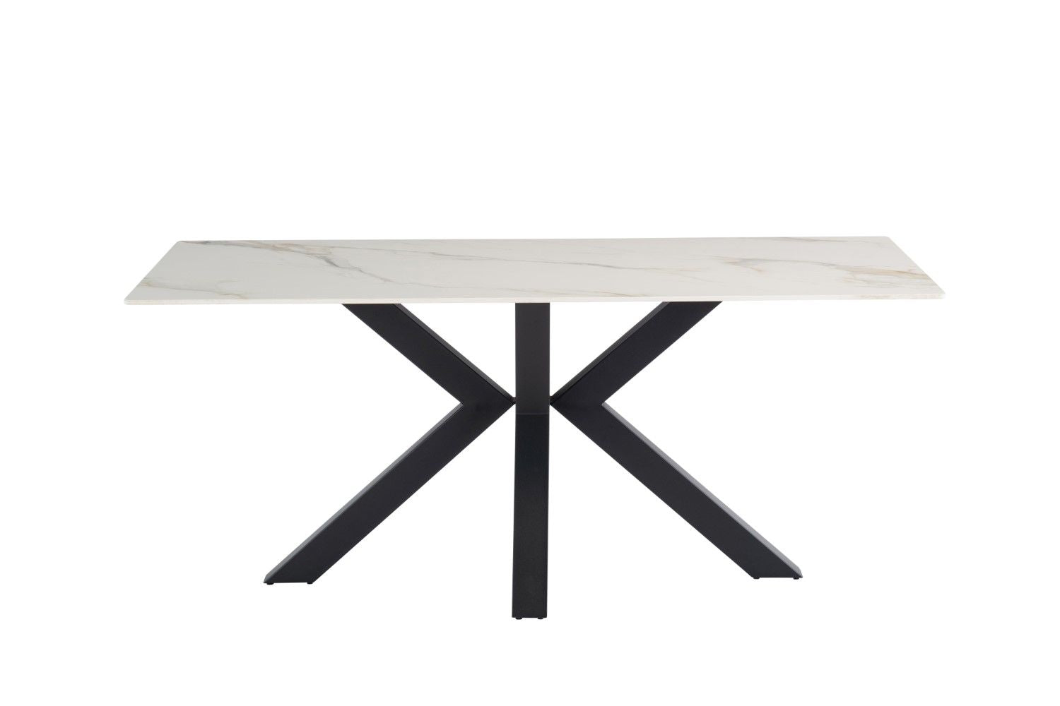 Kass Gold Sintered Stone Top Dining Table Cross Legs 1.8m - Home Furniture Interiors