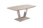 Latte Gloss Marble Effect Dining Table Geometric Base 1.6m - Home Furniture Interiors