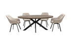 Samara 1.8M Oval Dining Table Dark Oak Veneer - Home Furniture Interiors