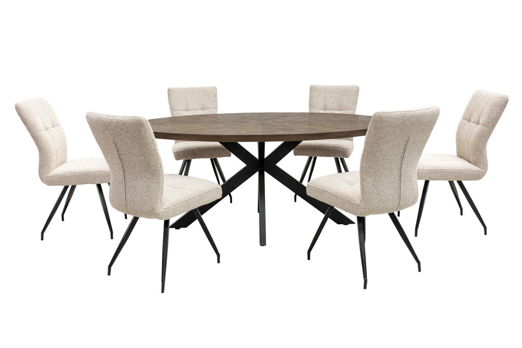 Samara 1.8M Oval Dining Table Dark Oak Veneer - Home Furniture Interiors
