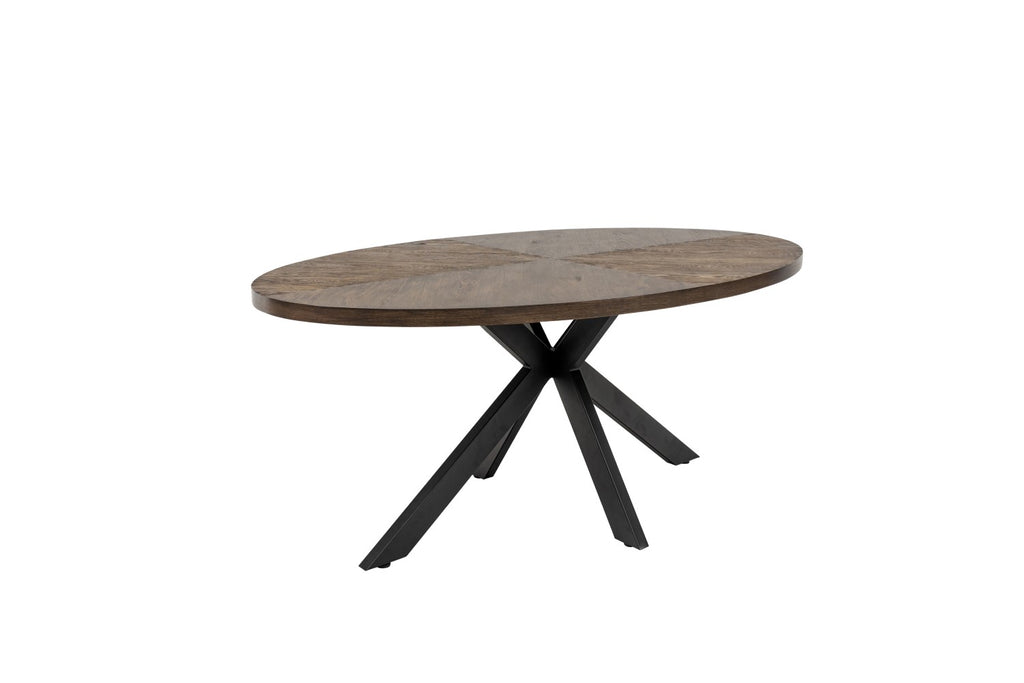 Samara 1.8M Oval Dining Table Dark Oak Veneer - Home Furniture Interiors
