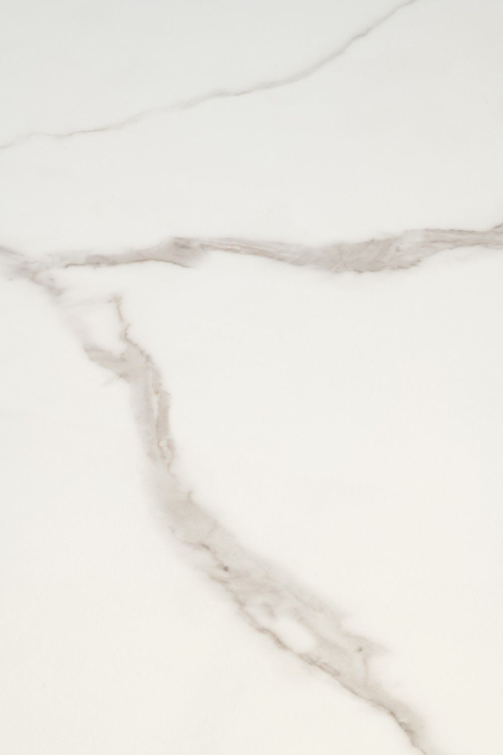 White Marble Effect Stone Round Dining Table Cross Legs 1.2m