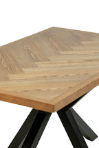 Zara 1.4M Herringbone Dining Table Medium Ash Veneer - Home Furniture Interiors