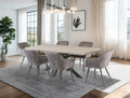 Grey Extending Dining Table Cross Metal Legs 1.6m to 2m