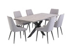 Grey Extending Dining Table Cross Metal Legs 1.6m to 2m - Home Furniture Interiors