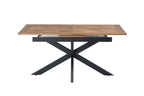 Oak Extending Dining Table Cross Metal Legs 1.6m to 2m - Home Furniture Interiors