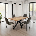 SET OF 4 GREY PU DINING CHAIR