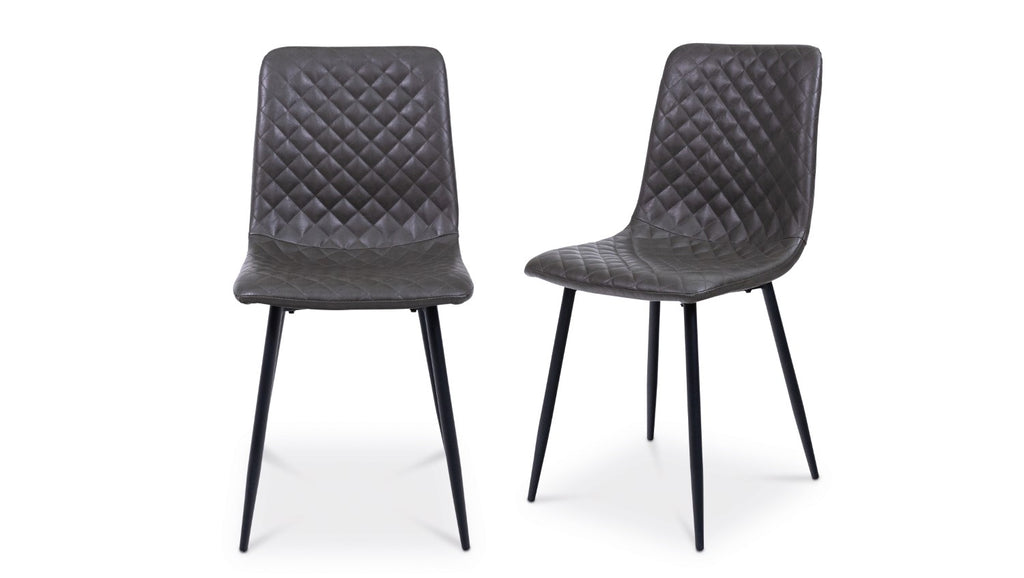 Set Of 4 Grey Pu Dining Chair - Home Furniture Interiors
