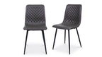 Set Of 4 Grey Pu Dining Chair - Home Furniture Interiors