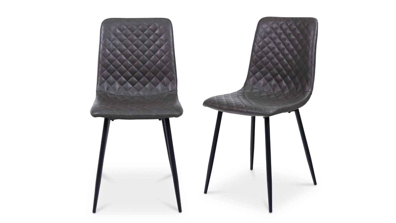 Set Of 4 Grey Pu Dining Chair - Home Furniture Interiors