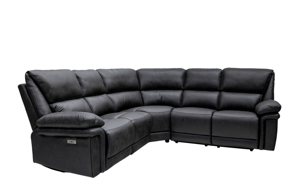 Albany Fabric 2 Corner 2 Electric Recliner Group Charcoal - Home Furniture Interiors