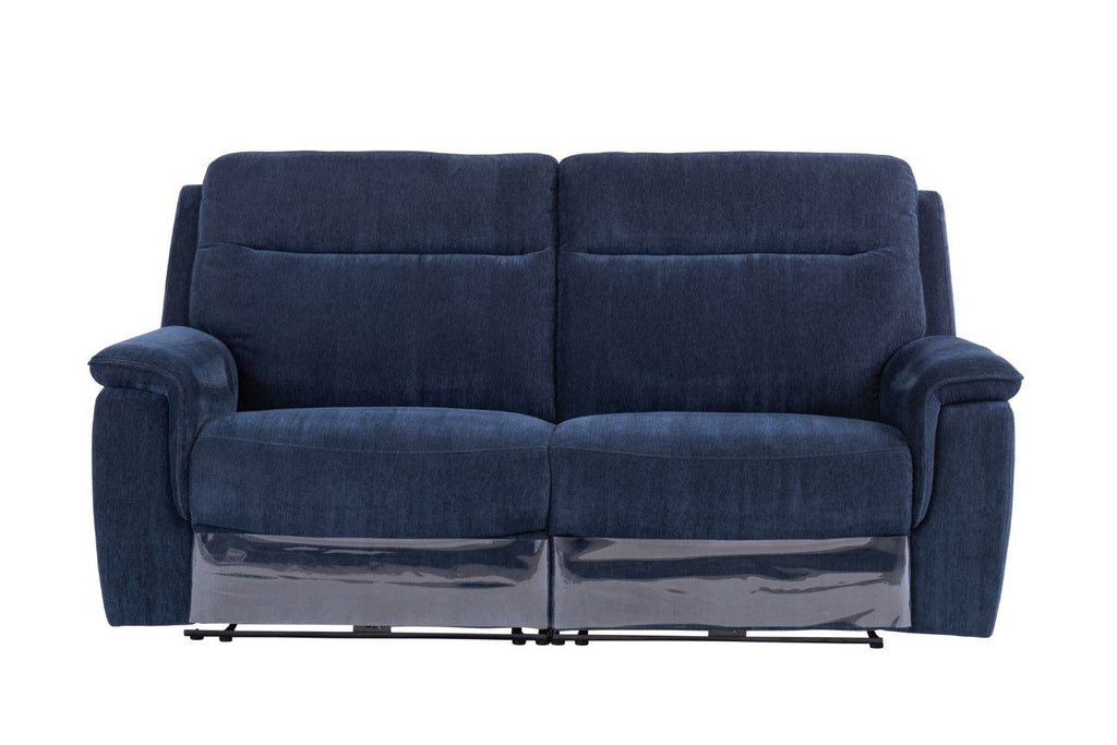 Blue Fabric 3 Seater Electric Recliner Sofa with USB Charger - Home Furniture Interiors