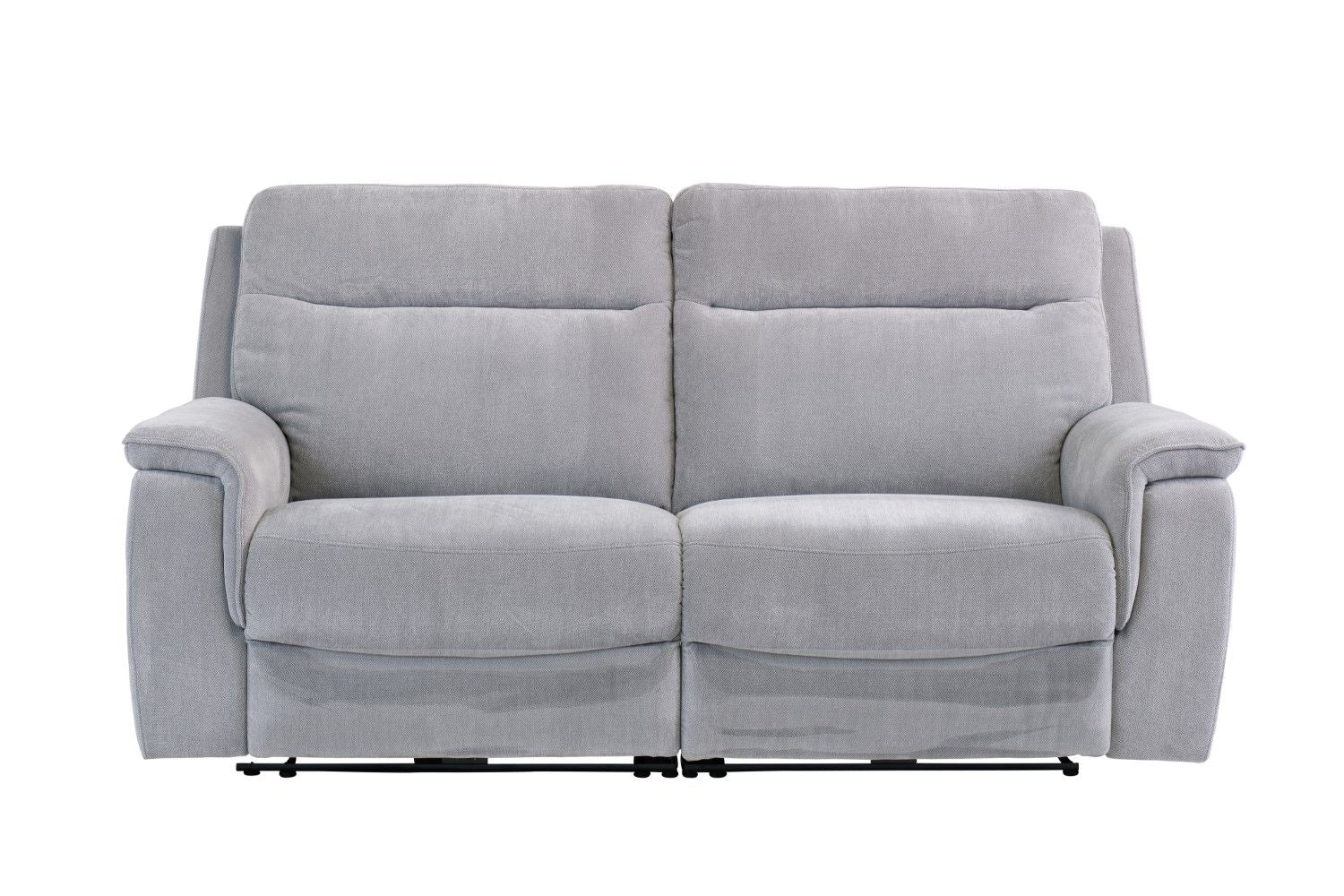 Grey Fabric 3 Seater Electric Recliner Sofa with USB Charger - Home Furniture Interiors
