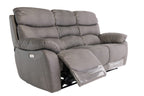 Grey Fabric 3 Seater Sofa Electric Power Recliner - Home Furniture Interiors