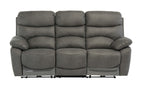 Grey Fabric 3 Seater Sofa Electric Power Recliner - Home Furniture Interiors