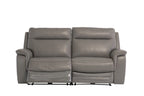 Grey Leather 3 Seat Electric Recliner Sofa with USB Charger - Home Furniture Interiors