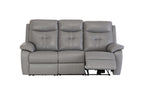 Grey Leather 3 Seater Electric Power Recliner Sofa - Home Furniture Interiors