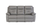 Grey Leather 3 Seater Electric Power Recliner Sofa - Home Furniture Interiors