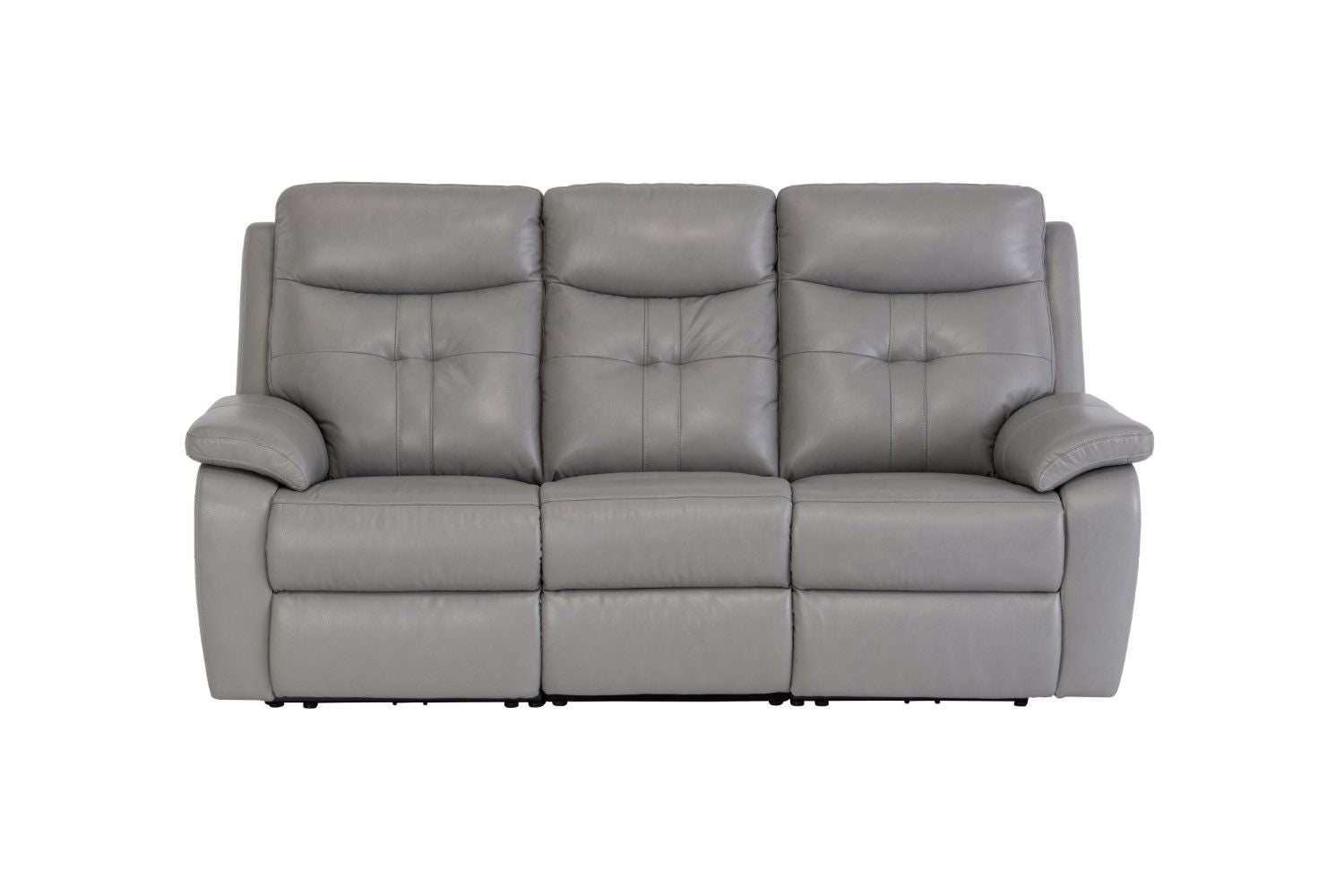 Grey Leather 3 Seater Electric Power Recliner Sofa - Home Furniture Interiors