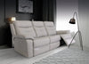 Light Grey Leather 3 Seater Electric Power Recliner Sofa