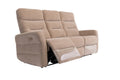 Mink Herringbone Fabric 3 Seater Electric Recliner Sofa