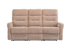 Mink Herringbone Fabric 3 Seater Electric Recliner Sofa - Home Furniture Interiors