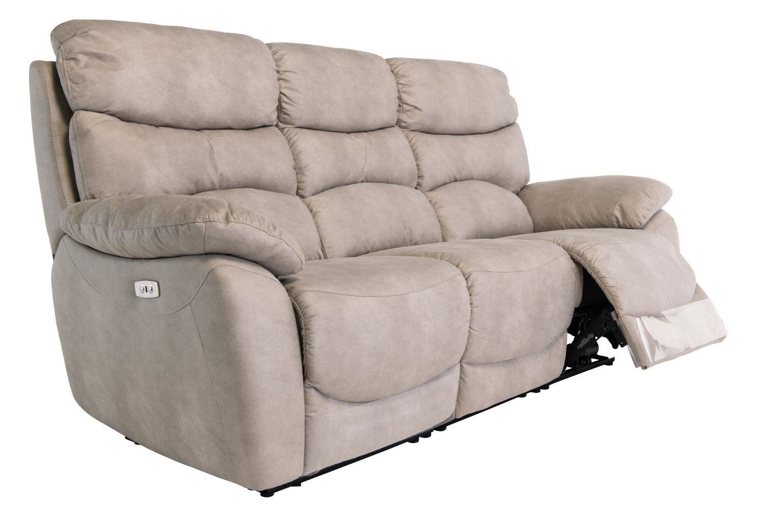Natural Fabric Electric Power Recliner 3 Seater Sofa - Home Furniture Interiors
